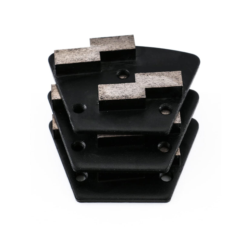 3Pcs Trapezoid Concrete Floor Grinder Grinding Pad Concrete Grinder Polisher Metal(100 Grit) 100 Grit