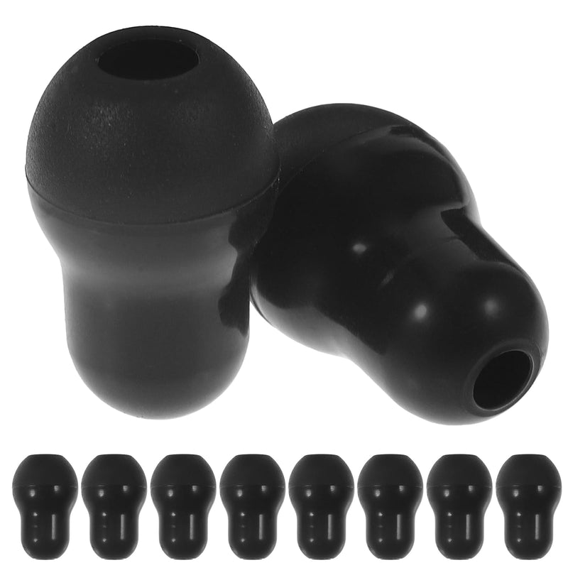 10pcs Silicone Ear Tips Soft Replacement Earpads Black Ear Tips Replacement for 3.5 mm Earphones for Hospital and Clinic Use