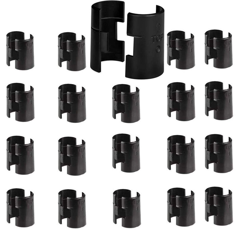 Wire Shelf Clips, Wire Shelving Shelf Lock Clips 20 Pairs 40 Pieces for 1" Post,Shelving Sleeves, Fits with Thunder Group, Alera, Honey Can Do, Eagle, Regency, Metro Deep Black