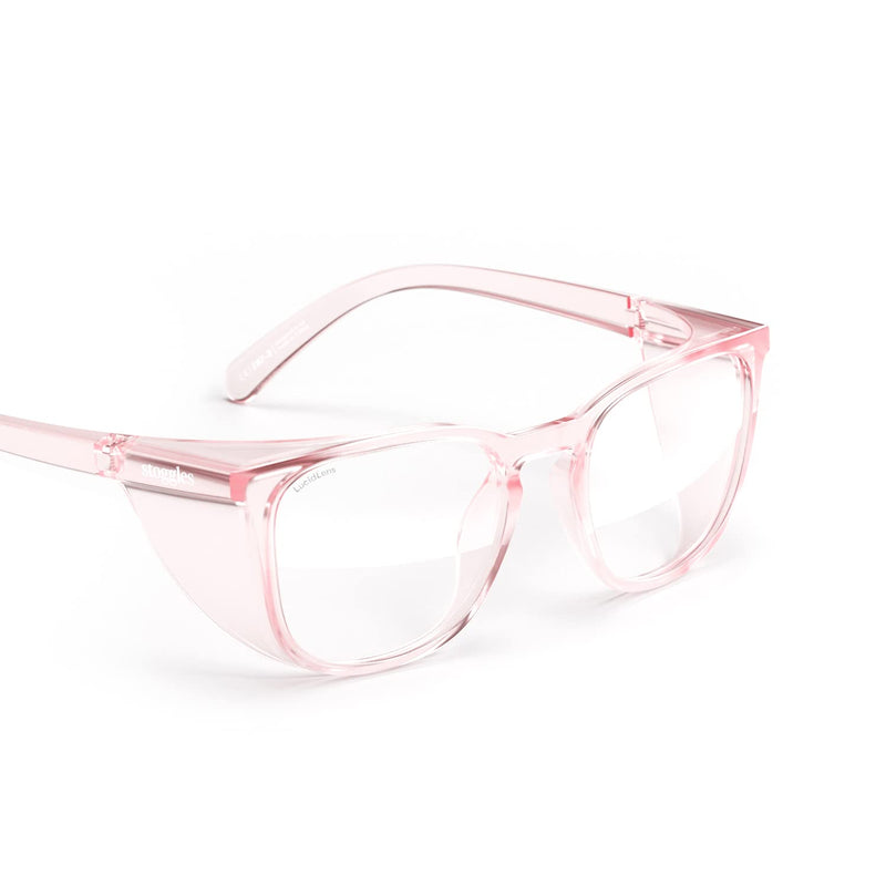 Stoggles Square Z87.1 Certified Polycarbonate Safety Glasses, Scratch & Shatter-Proof, Blue-Light & UV Blocking Lens, Top & Side Shields, Anti-Fog Dip Coated, Durable, Protective & Stylish Eyewear Medium Blush - NewNest Australia
