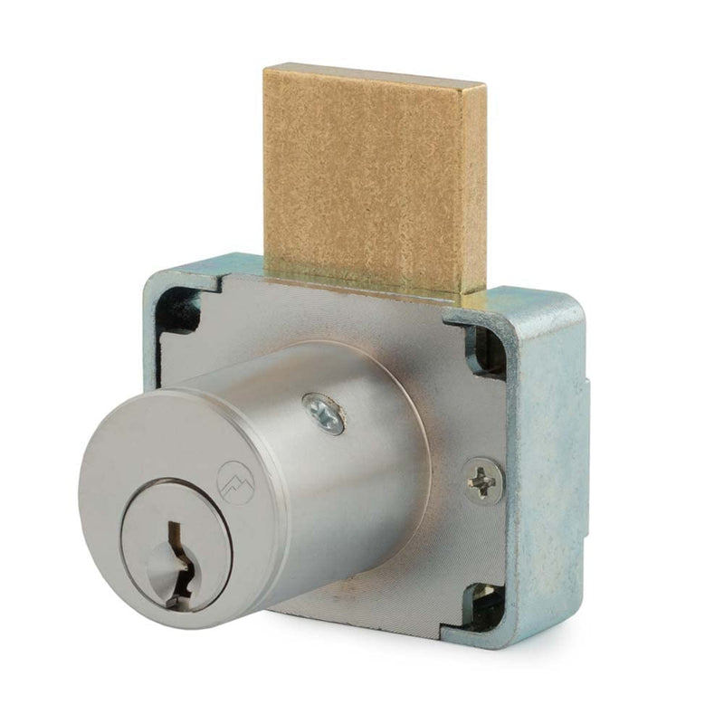 Olympus Lock 200DW Deadbolt Lock | 7/8" Chrome Key Lock US26D | NATL KA915 Keyed Alike | Grade 1 Locks | Vertical Deadbolt | for Drawers 15/16 barrel length Key #915 Satin Chrome