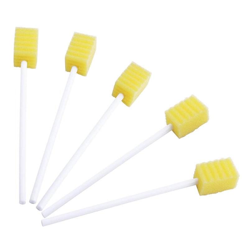 50 Pack Disposable Oral Swabs, Sterile Dental Sponge Swabsticks Unflavored for Mouth & Gum Cleaning - Yellow Yellow-50PCS