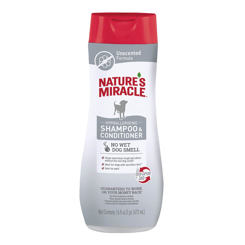 Nature’s Miracle Hypoallergenic Shampoo & Conditioner for Dogs, 16 Oz, Unscented - PawsPlanet Australia