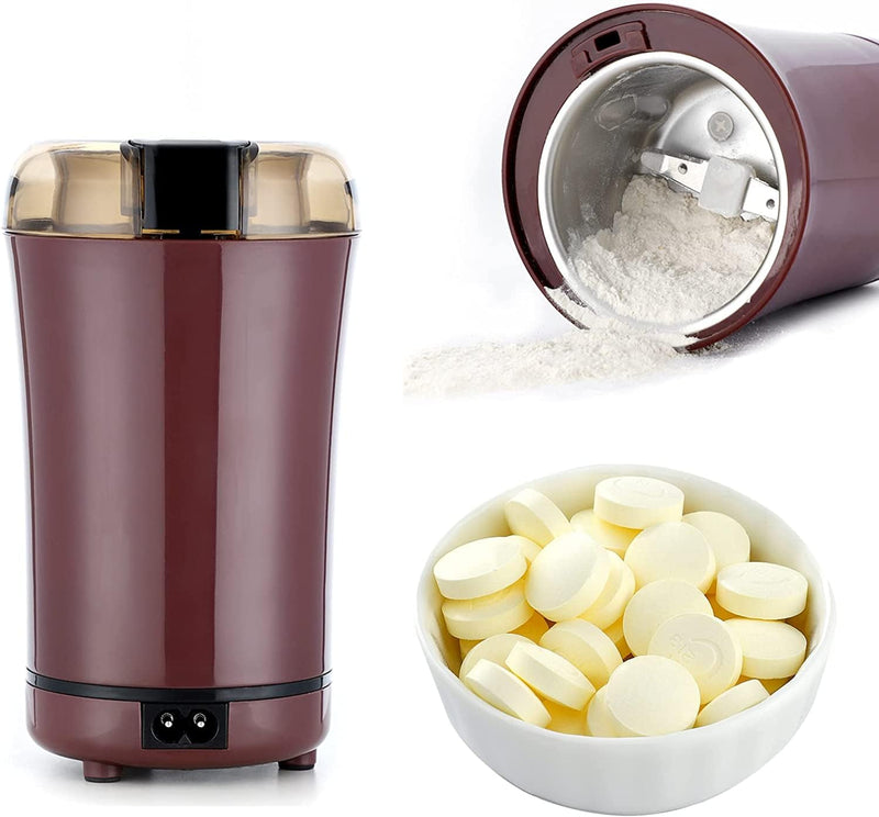 Multifunctional Electric Pill Crusher Grinder- Grind The Medicine and Vitamin Tablets of Different Sizes into Fine Powder-Mortar and Pestle,Elderly, Children or Pets (Purple) Purple