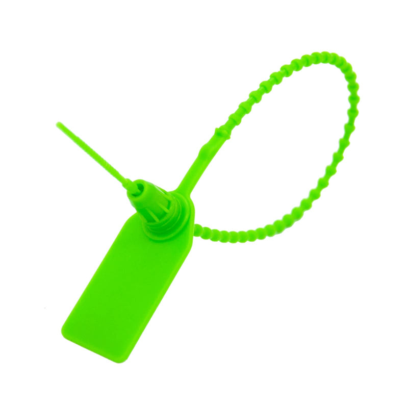 100 Pcs Fire Extinguisher Tags,Security Retail Anti-Theft Self-Locking Shoe Tag,Anti-Tamper Disposable Plastic Seals 250mm Length (Green) Green