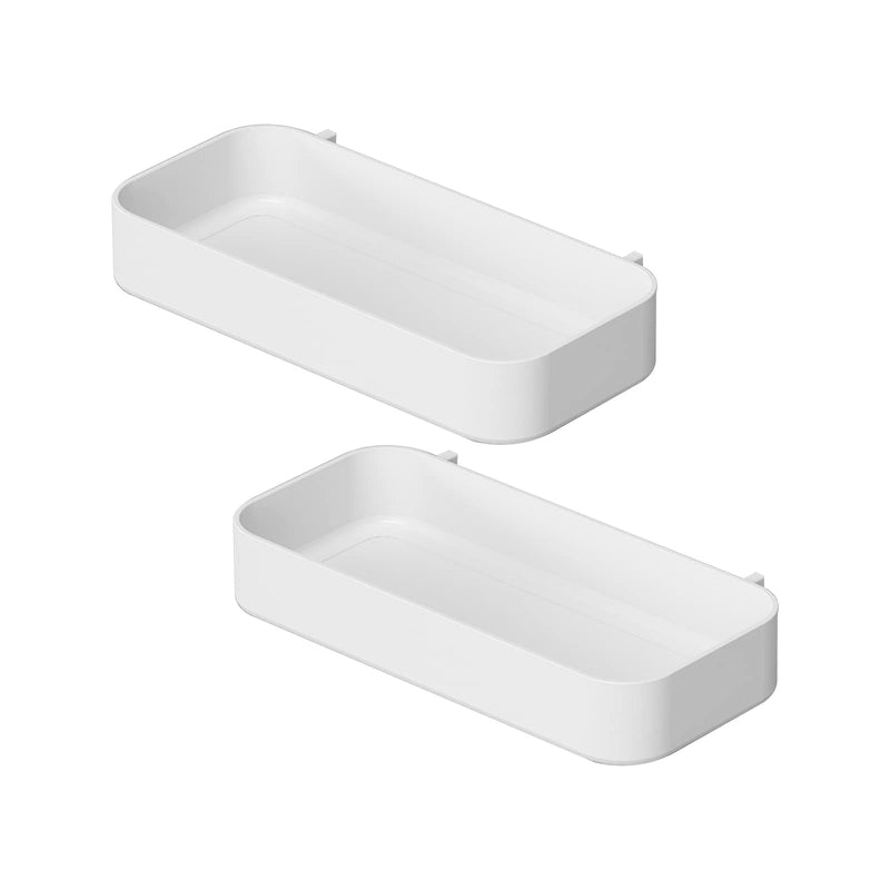 Chris.W 2Pack Pegboard Trays Pegboard Shelf White Pegboard Bins Pegboard Box Pegboard Spice Holder(7.5"x 3.5"x 1.2")- Compatible with IKEA Skadis Pegboard 2pcs Pegboard Shelves