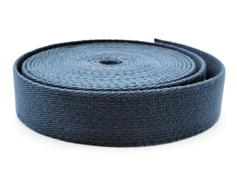 CRAFTMEMORE Heavy Cotton Webbing - Straps for Arts and Crafts, Luxury Bag Strap High Density Webbing (1 1/2 Inch x 5 Yards, Navy) 1 1/2 Inch x 5 Yards
