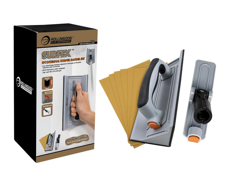 ROLLINGDOG Drywall Corner Sander - Hand Sander With 6PC Oxide Mesh Sandpaper for Corner Wall Cleaning and Polishing Corner Hand Sander