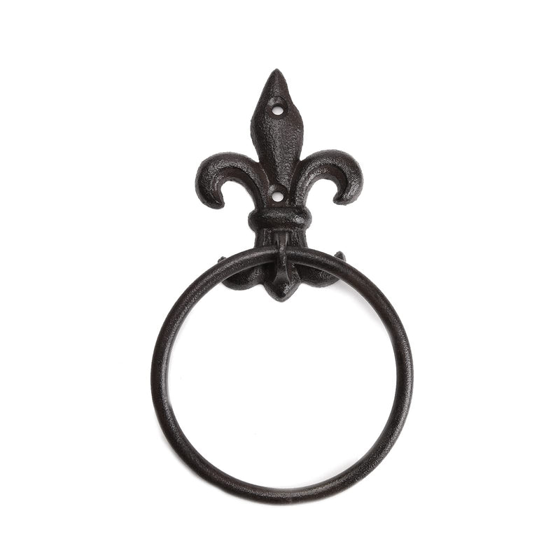 BRASSTAR Towel Ring Cast Iron Spear Shape Rust Color Towel Hanger Bathroom Towel Hook Wall Decoration 4.6 Inches Diameter TQGJPT281