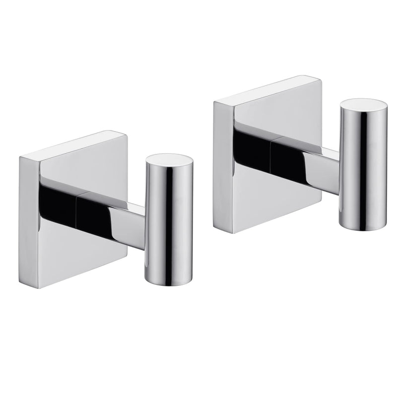 KOKOSIRI Robe Hook Bathroom Towel Coat Hooks for Bath Kitchen Wall 2 Pack Chrome Stainless Steel B1013CH-P2 Polished Chrome