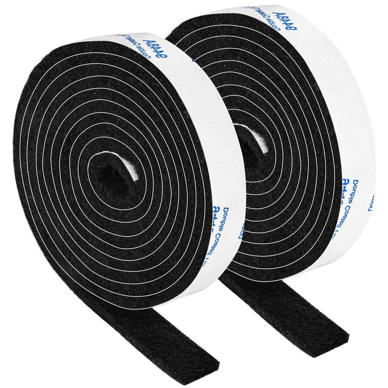 Felt Strips with Adhesive Backing, Felt Tape with Adhesive Backing, Felt Furniture Strips 2 Pack Roll 1/2x 60 Inches Black, Felt Strips for Furniture 2 Rolls 1/2x60 inch