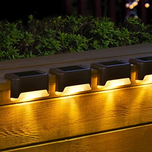 SOLPEX 20 Pack Solar Deck Lights Outdoor, Waterproof Led Lights for Outdoor Stairs, Step, Fence, Yard, Patio, and Pathway(Warm White) Warm White