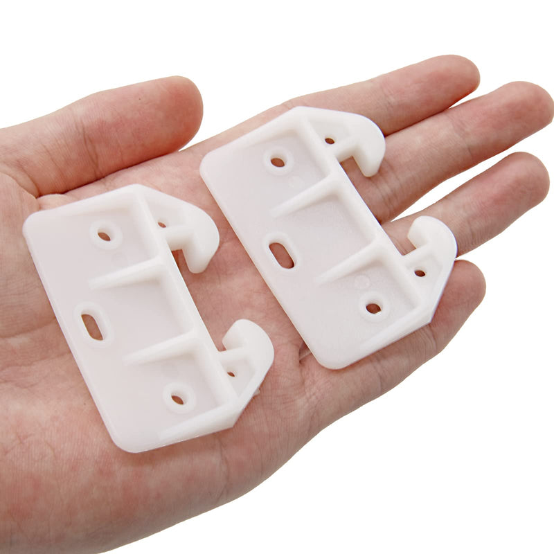 Litoexpe 10 Pieces White Plastic Drawer Guides Rear Drawer Replacement Guides Brackets, Drawer Track Parts for Furniture, Dressers, Wardrobe (with Screws) 58×41×29mm - 10 Pcs