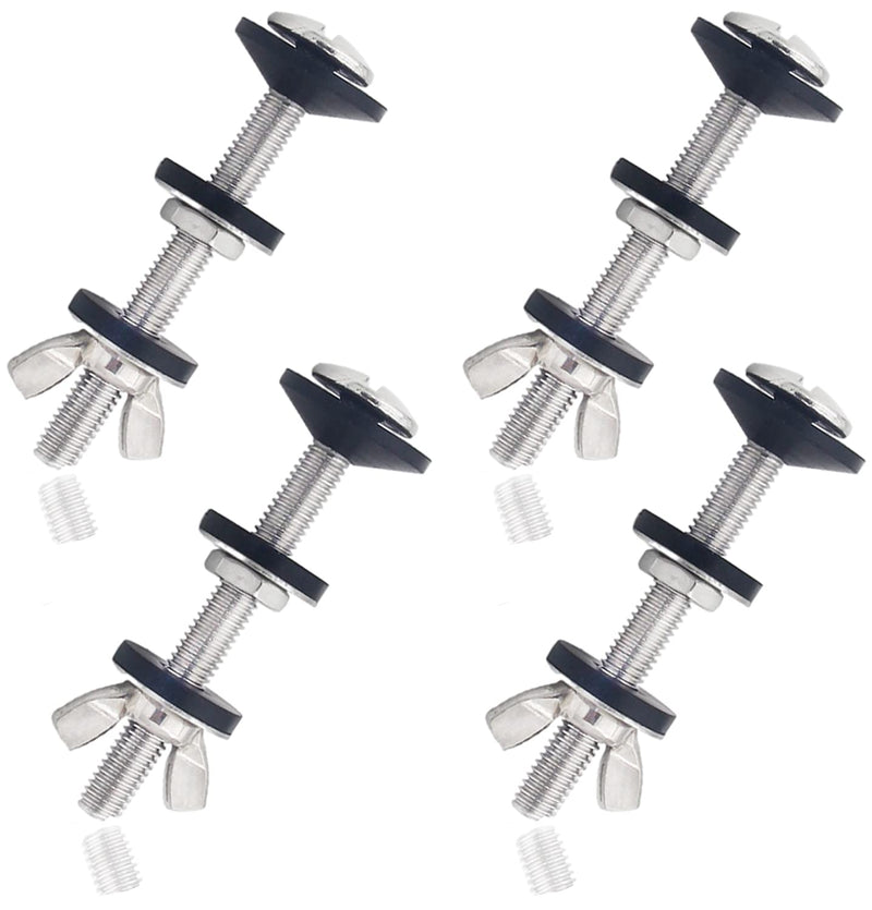 4 PCS Toilet Tank to Bowl Bolts Repair Kit, 5/16 * 3.15 inch High Quality 304 Stainless Steel Heavy Duty Rustproof Toilet Tank Bolts 4 PCS Stainless Steel Bolts Kit