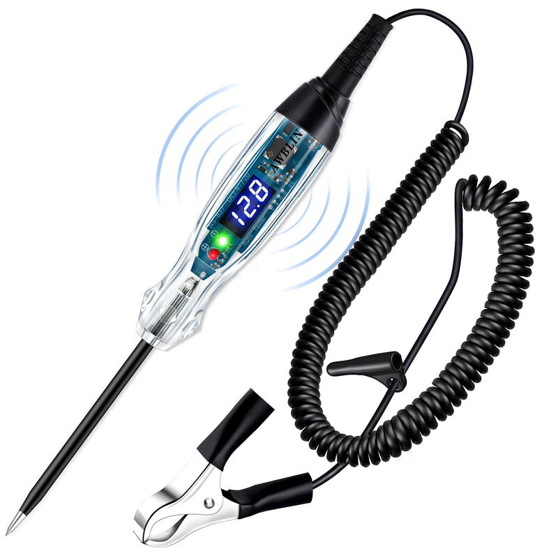 Upgraded Automotive Buzzer Test Light 4-72V DC Digital LED Circuit Tester, Heavy Duty Light Tester with Voltmeter, Auto Bidirectional Voltage Tester Electric Test Pen