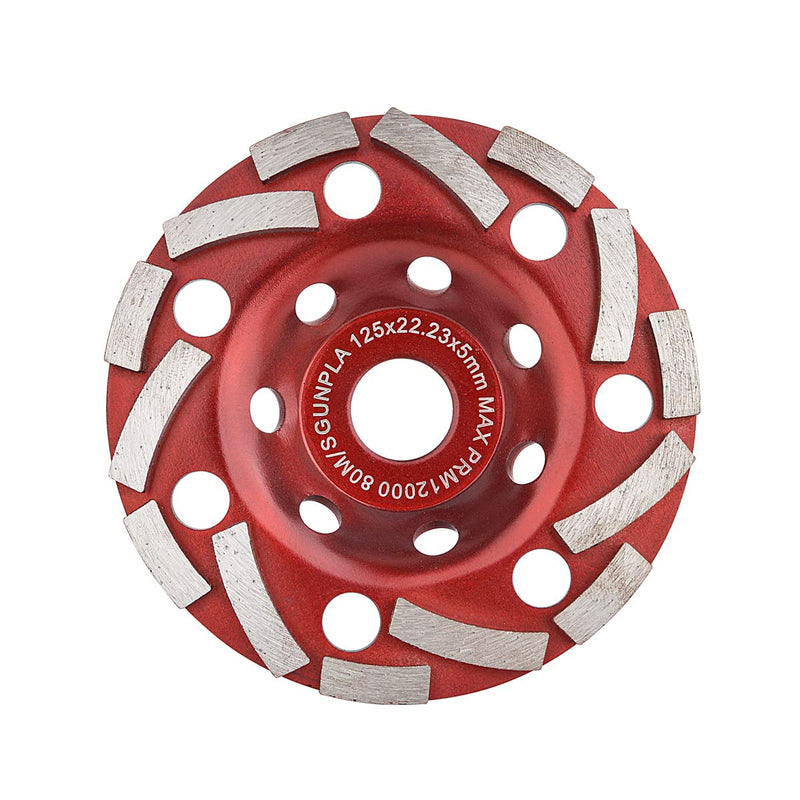 Diamond Grinding Cup Wheel 5 inch for Angle Grinder, Polishing and Cleaning Concrete, Granite, Stone, Marble, Cement, Masonry, Rock 5-Inch