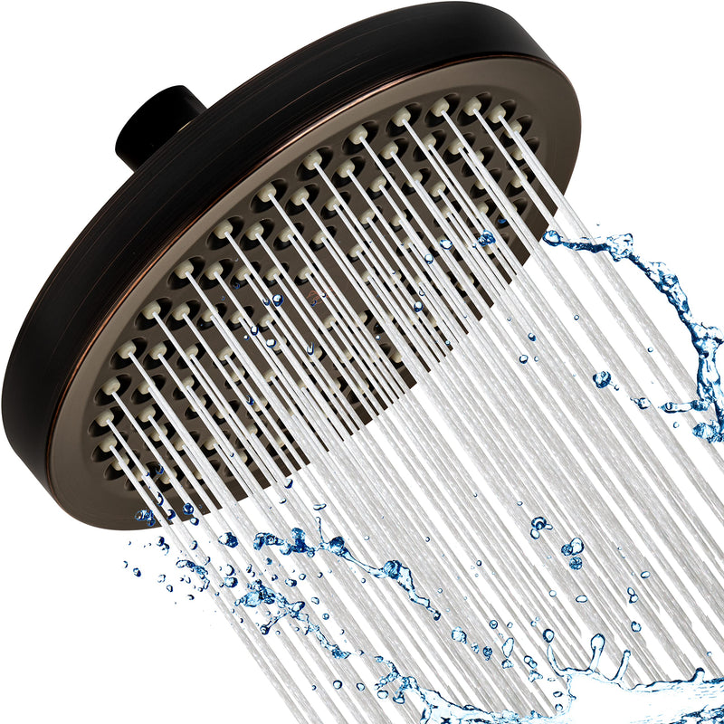 Aqua Elegante High Pressure Rain Shower Head - 6 Inch Luxury Rainfall Showerhead - Great Flow And Best Overhead With Adjustable Extension Arm, 2.5 GPM - Oil-Rubbed Bronze Oil Rubbed Bronze