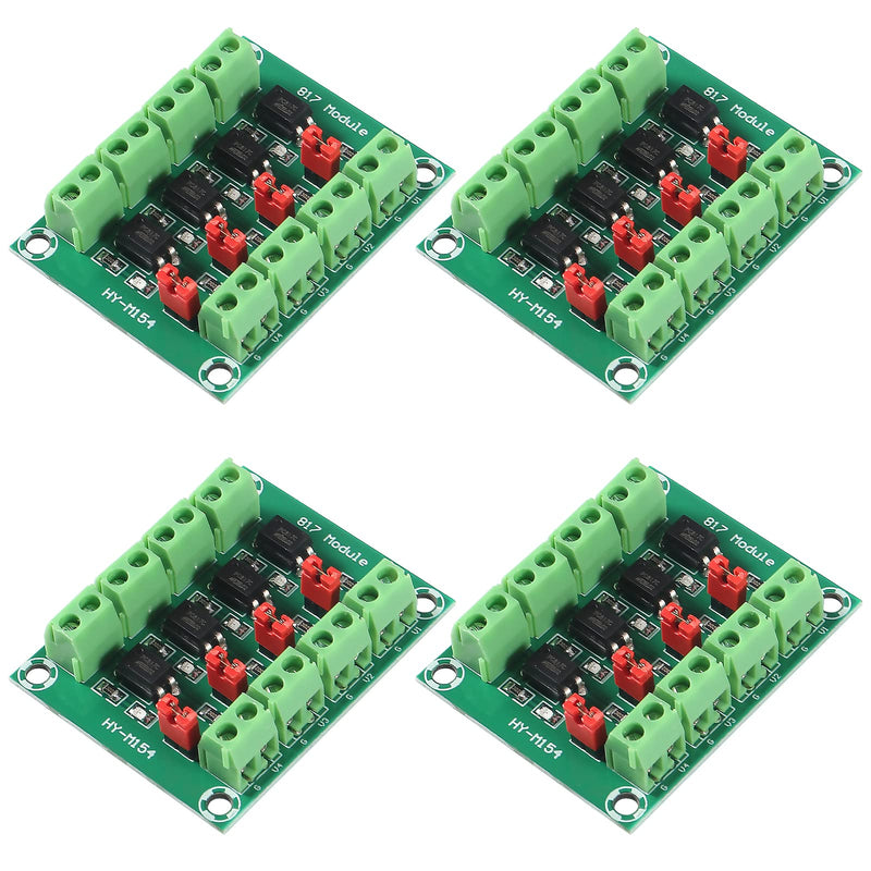 Alinan 4pcs 4CH Optocoupler PC817 4 Channel Isolation Board Voltage Converter Adapter Module 3.6-30V Driver Photoelectric Isolated Module