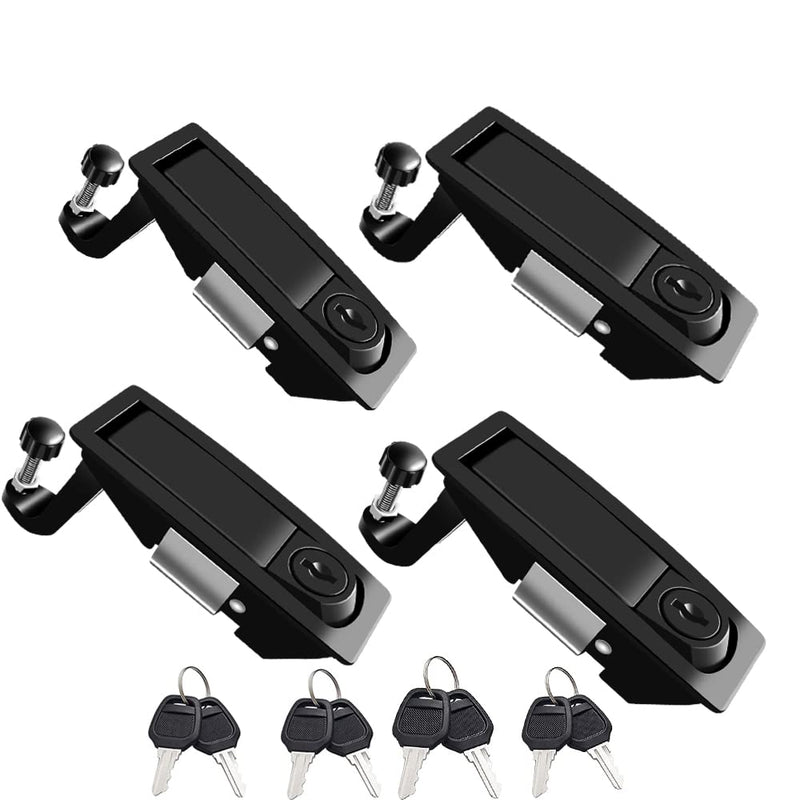 4Pcs Compression Latch Lock Trigger Latch Lock Compression Latches Flush Mount Zinc Alloy Adjustable Lever Hand Operated Black 4 Pack