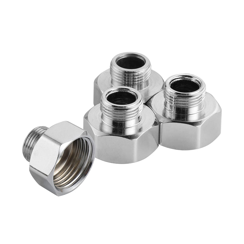 Water Line Adapter, 4 PCS Pipe Fittings in 1/2" Female to 3/8" Male Reducer Adapter, Compression Fitting for Kitchen Bathroom Faucet Supply Hose, Stop Valve Adapter, Pipe Connector With Rubber Washer