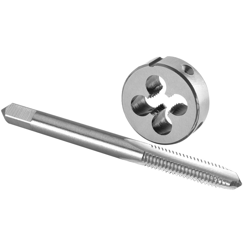 Burkit 1/4"-28 UNF Tap and Die Set, 1/4 x 28 UNF Machine Thread Tap and Round Die Right Hand 1/4-28 UNF