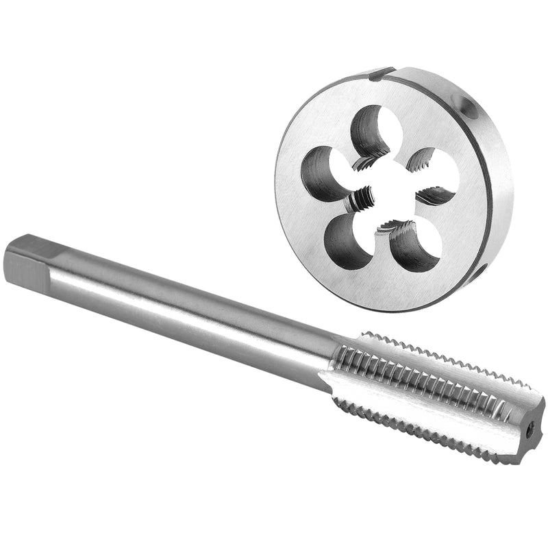 Burkit M17 X 1.25 Tap and Die Set, M17 x 1.25 Machine Thread Tap and Round Die Right Hand