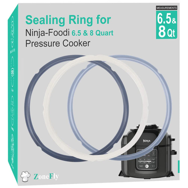 Original Ninja Foodi Sealing Ring Silicone Gasket for Ninja Foodi Pressure Cooker 6.5 Qt and 8 Quart FD401/FD302/OS401/OS301/OP401/OP302 Replacement Gasket Ring Air Fryer Seal Ring Parts - 3 Packs for Ninja Foodi 6.5&8 Qt 3Pcs
