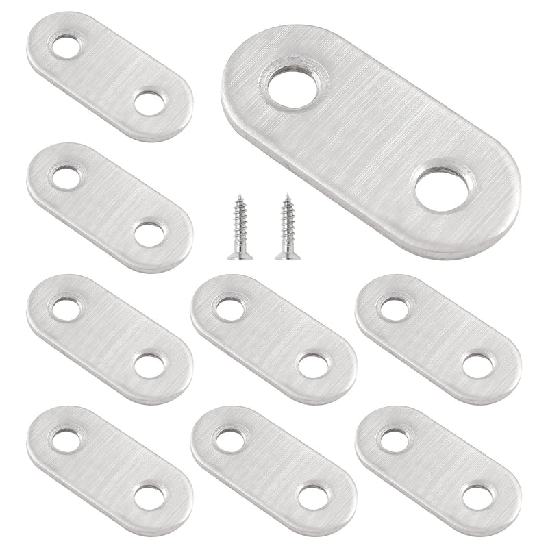 Bivethoi 20pcs Flat Straight Brace Bracket 1-1/2 Inch Brace Plate Connector, Stainless Steel Mending Plates Small Flat Bracket with Screws, Heavy Duty Straight Brace for Wood Cabinet (Silver) Flat Straight, 1-1/2 Inch