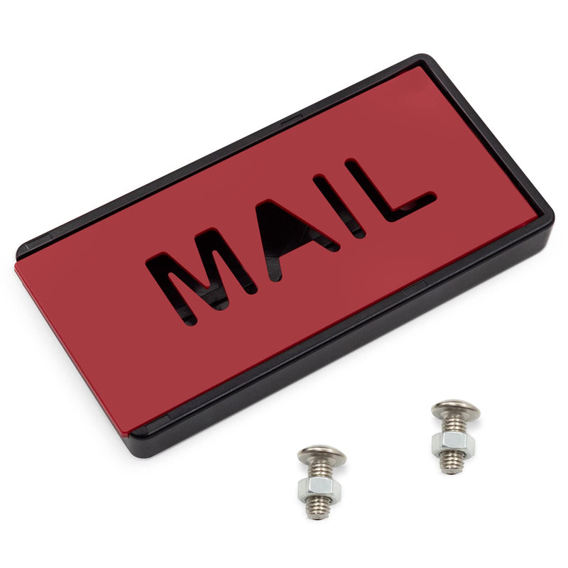 superbobi Mailbox Flag Front Mount Brick Stone Mailbox Stylish Replacement 4" x 2" x 0.5" (Black) Black