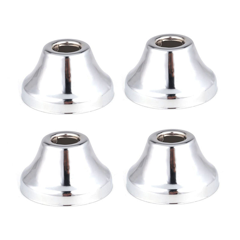 4PCS Chrome Plated Stainless Steel Tapered Flange Cover Deep Bath Flange Made to Match Bell Flange, 1/2 in