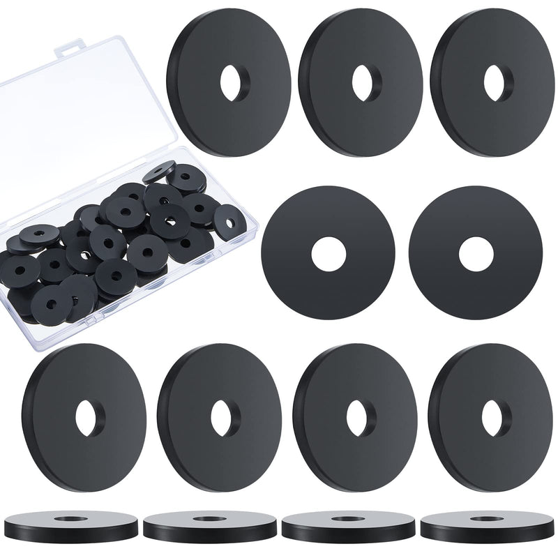 Rubber Washer Heavy Duty Abrasion Resistant Rubber, 1 OD x 1/4 ID x 1/8 Thickness Rubber Flat Washer Flat Rubber Grommets Black Rubber Washers for Bolts Spacers, Vibration Suppression (25 Pieces) 25