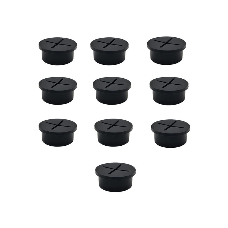 10 Pcs Cable Cord Grommet 3/4 Inch Flexible Wire Rubber Grommets Flexible Silicone Cable Cord Grommet Desk Grommet for TV Console and Other Furnitures Cover Cable Pass Through Management (Black) Black 3/4 Inch