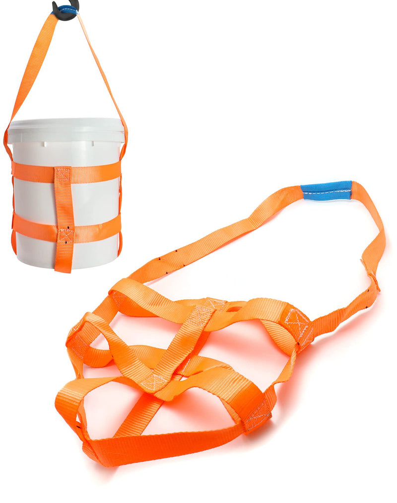 QWORK Bucket Sling for 5 Gallon Bucket, 2 Pack Drum Handling Sling with Belly Bands, 200Lbs Load Capacity