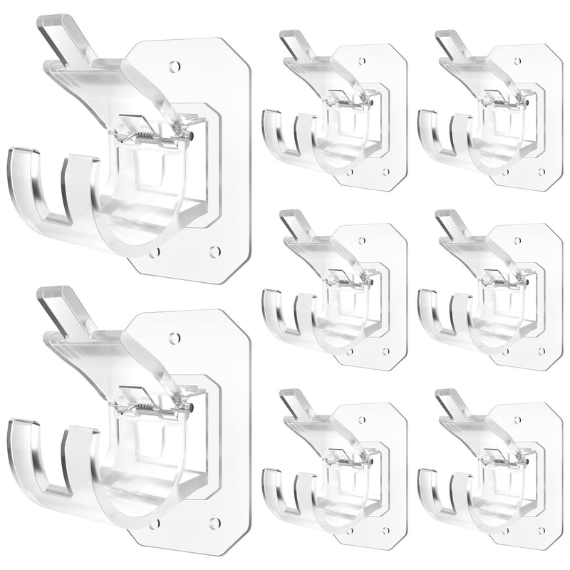 8PCS Upgraded No Drill Curtain Rod Brackets No Drilling Curtain Rod Holders Self Adhesive Curtain Rod Hooks Nail Free Adjustable Curtain Hangers Suitable for Poles of 0.78~1.57 Inch(Transparent) 8 Transparent - NewNest Australia