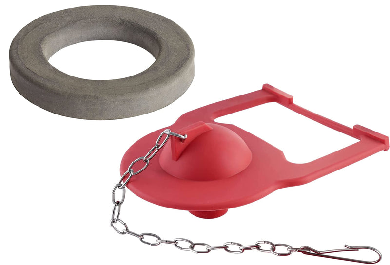 Toilet Flapper Replacement with Toilet Flush Valve Seal Gasket Compatible with Kohler Parts 84995 and 1000490 Flapper Replacement and Kohler GP83996 Gasket, 2.5 Inch ID - 2.56", OD - 3.4" Flush Valve Seal Gasket