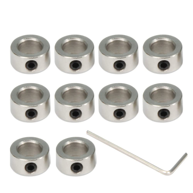 10 Pcs Lock Collar 6mm Shaft Lock Collar T6 Lead Screw Lock Ring for CNC Parts (6mm-Silver) 6mm-Silver