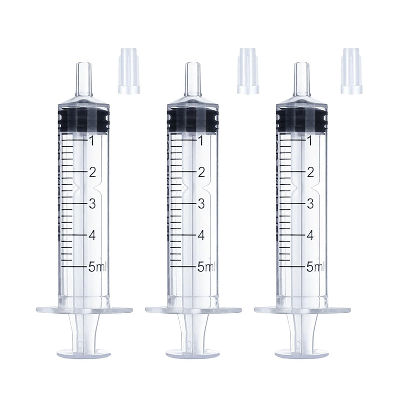 5ml Syringe for Liquid, Oral, Scientific Labs, Measurement, Dispensing, with Cap- 3 Pack 5ml Syringes 3.0