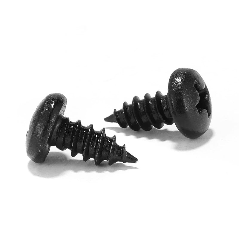 #6 x 3/8" Wood Screw 100Pcs 18-8 (304) Stainless Steel Pan Head Fast Self Tapping Drywall Screws Black Oxide by SG TZH #6 x 3/8"