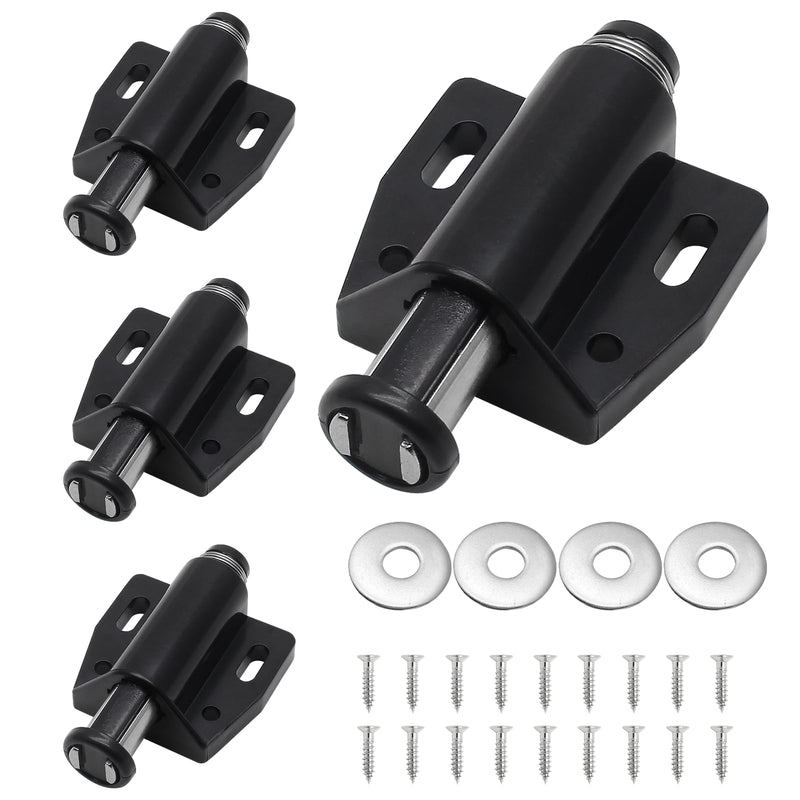 BokWin 8 PCS Magnetic Touch Latch, Black Push Open Cabinet Door Latches and Catches Magnetic Pressure Touch Release with Screws