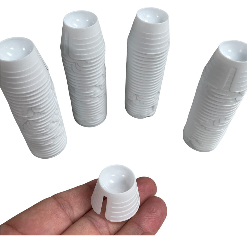 ERA 100pcs Plastic Dappen Dish Disposable Mixing Bowls Dental Nails Acrylic Tattoo (White) White