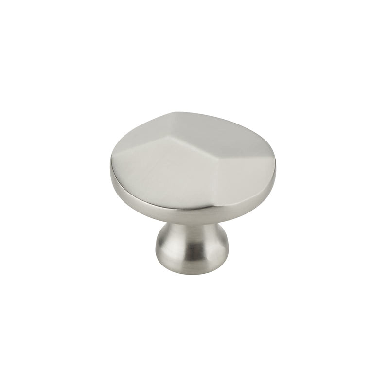 TUNNY 10 Pack Round Single Hole Cabinet Knob - Matte Nickel Brushed Solid Furniture Knobfor Kitchen Cabinets Bedroom Dresser Furniture Hardware
