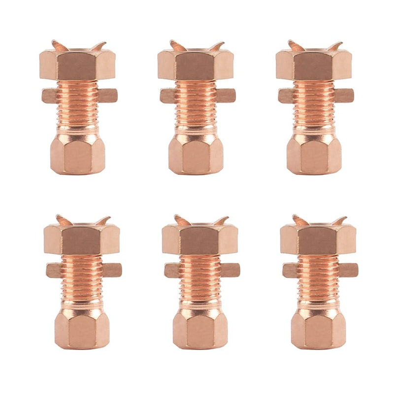 6PCS Split Bolt Connector Copper Grounding Clamps for Completing Ground Bonding to Bare Wires TJ-10