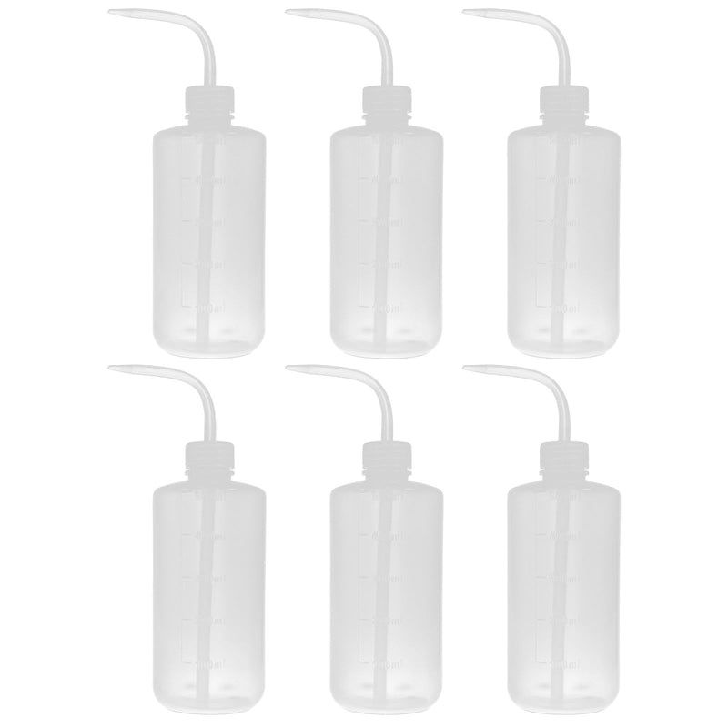Mipcase 6 Pack Refillable Plastic Scale Wash Bottles Squeeze Bottles with Fine Nozzle Tip 8.85 in Chemical Wash Bottle for Lab Liquid Dispensing for Household Use 16.9 Ounces White