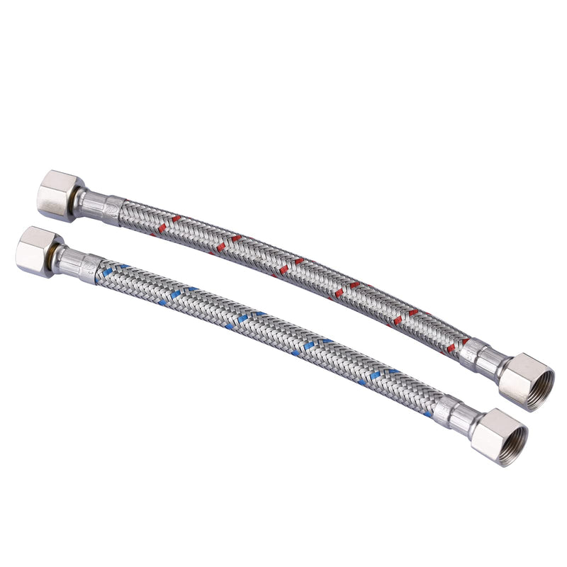 Faucet Supply Lines 3/8" to 3/8" Female Compression Thread 1 Pair, ARCORA 9“ Faucet Hose Connects Kitchen Bathroom Sink to Water Supply 9 Inch