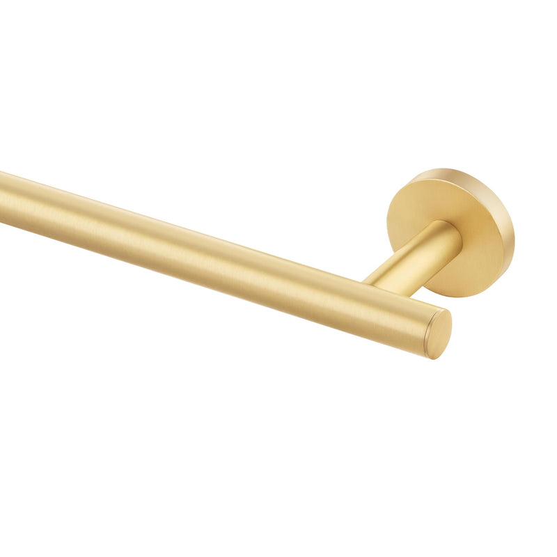 QOGRISUN Brass Towel Bar for Bathroom,Gold Towel Holder Heavy Duty, Modern Brass Bathroom Accessories Wall Mounted,24-Inches Total Length, Brushed Brass Towel Holder-4Set Brushed Gold
