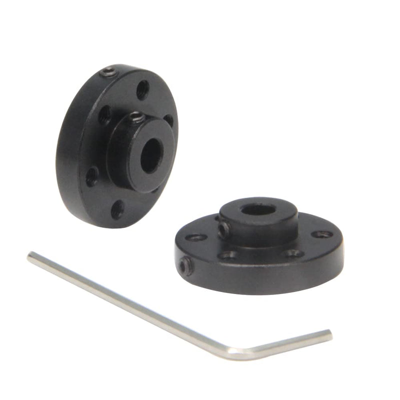 2PCS Black Rigid Flange Shaft Coupling,Universal Aluminum MOUNTING HUB for 5mm Shaft Pair with M3 Thread 5mm-Black
