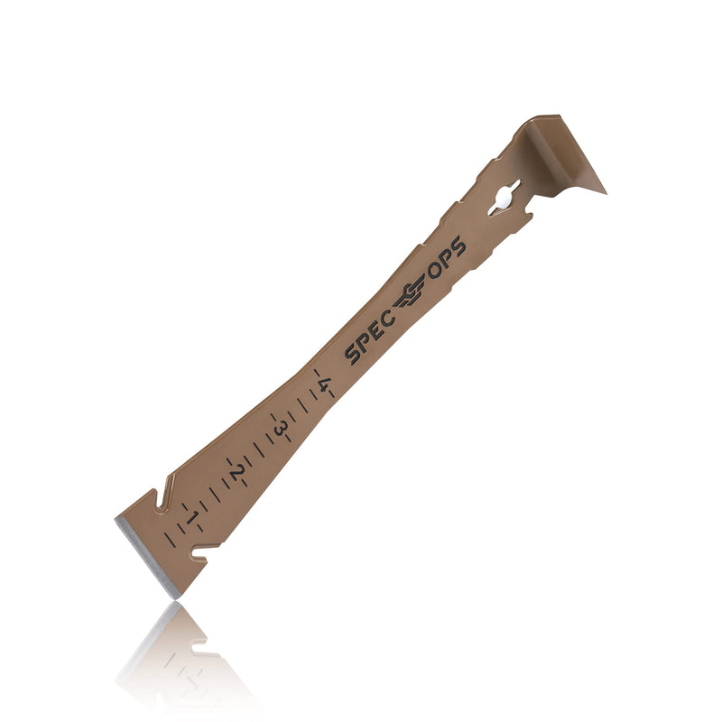 Spec Ops Tools 9.5" Trim Bar, Pry Bar, High Carbon Spring Steel, Built in Ruler and Pry Bar, Beveled Edges, Nail Puller, 3% Donated to Veterans 1 Pack