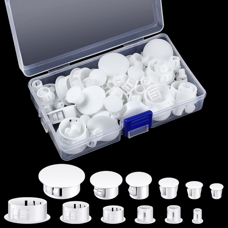 6 Sizes Plastic Hole Plugs White Plugs Hole door screw hole plugs Screw Covers for Kitchen Cabinet Furniture, 1/4 Inch,1 Inch, 3/16 Inch, 5/16 Inch, 3/8 Inch, 1/2 Inch (135 Pcs) 135 - NewNest Australia