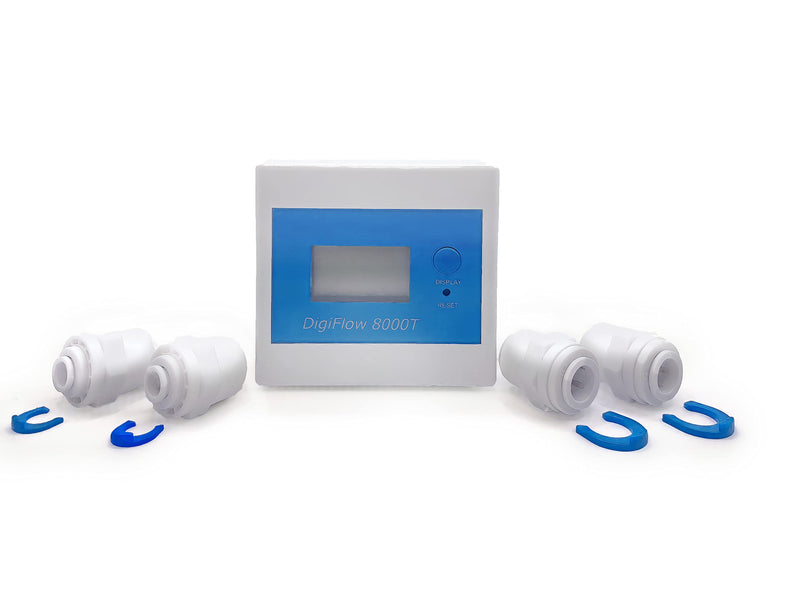 Filter Monitor Flowmeter Digital LCD Display Water Liquid Control Flow Sensor 3/8" NPT Liter/Gallon Counting Down