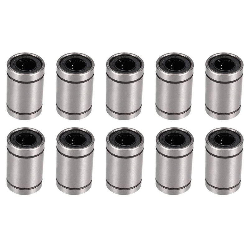 RANIT 10Pcs LM8UU Double Side Rubber Seal Linear Ball Bearing for CNC Machine 3D Printer,8mm Bore 15mm OD 24mm Length 10
